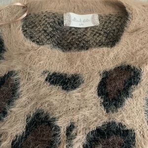 Fuzzy leopard sweater by Altar'd State S/M